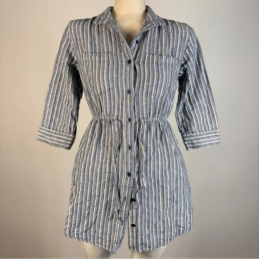japna shirt dress NWT Japna Womens Striped Shirt Dress IT HAS POCKETS Size S